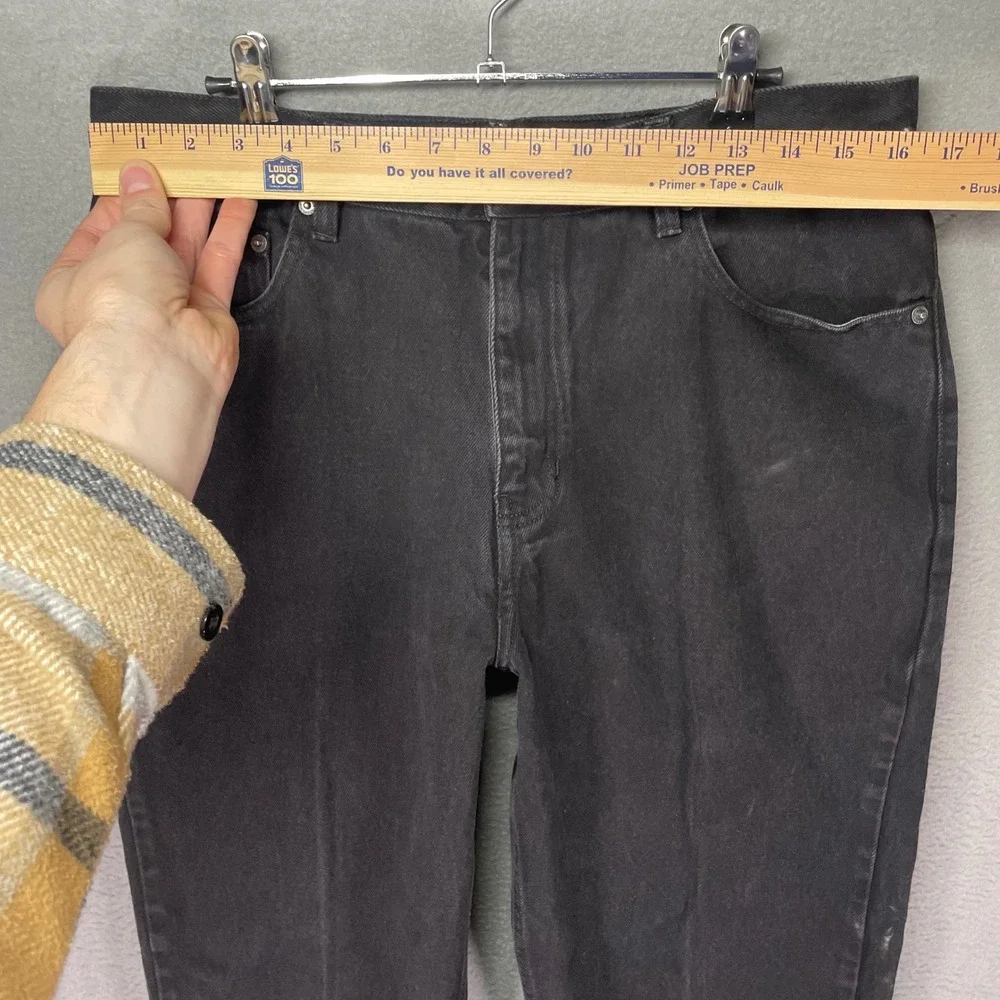 Black Relaxed Fit Jeans Mens 34x29 Straight Leg Faded Workwear Denim